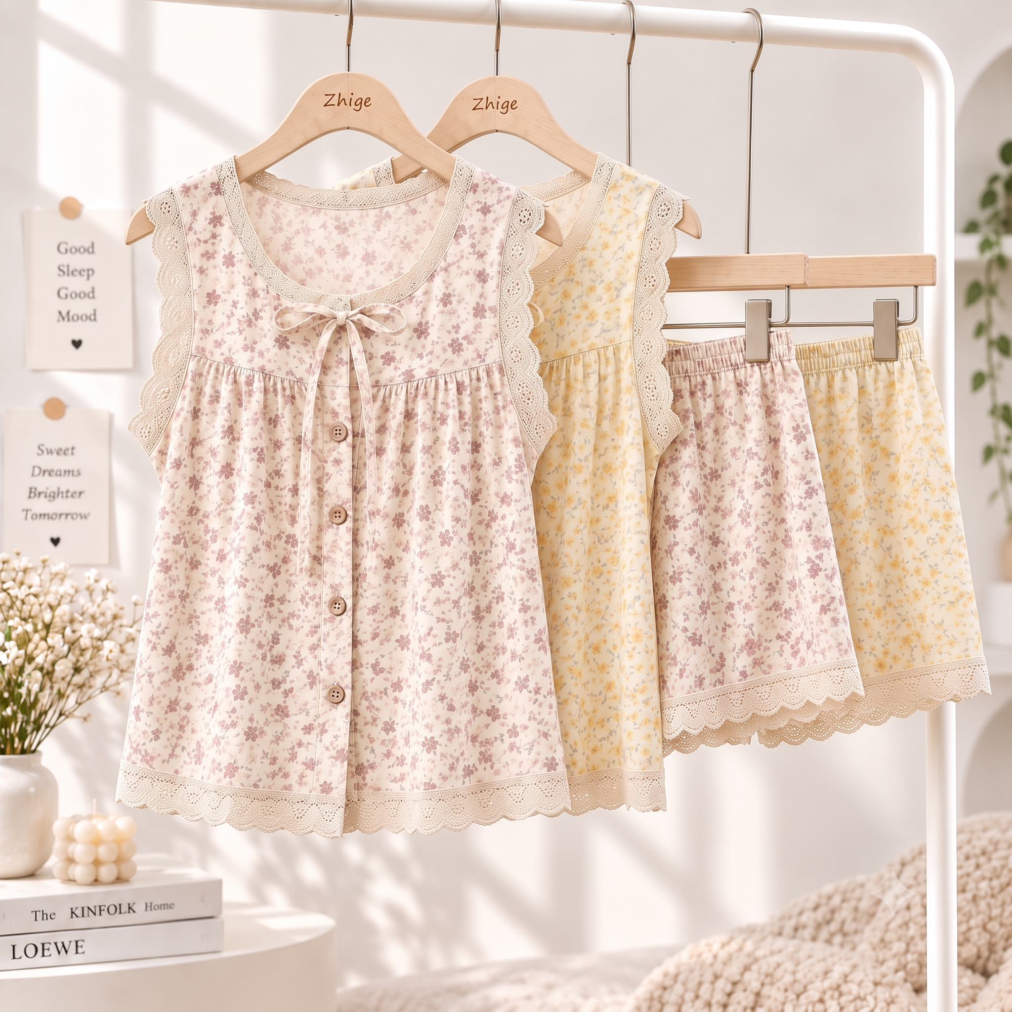 Dentelle Bow Padded Nightsuit Set