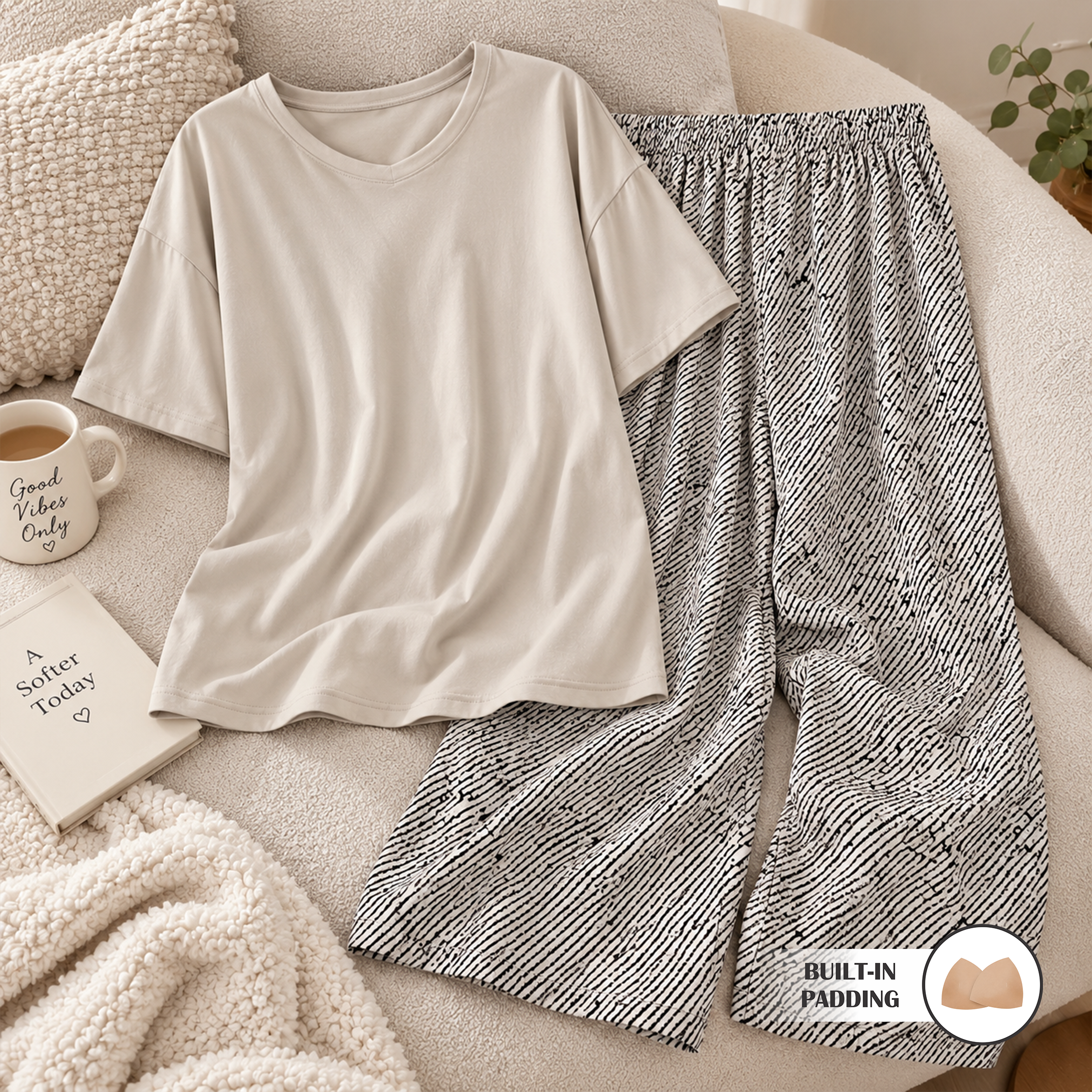 Monochrome Muse Padded Nightsuit Set