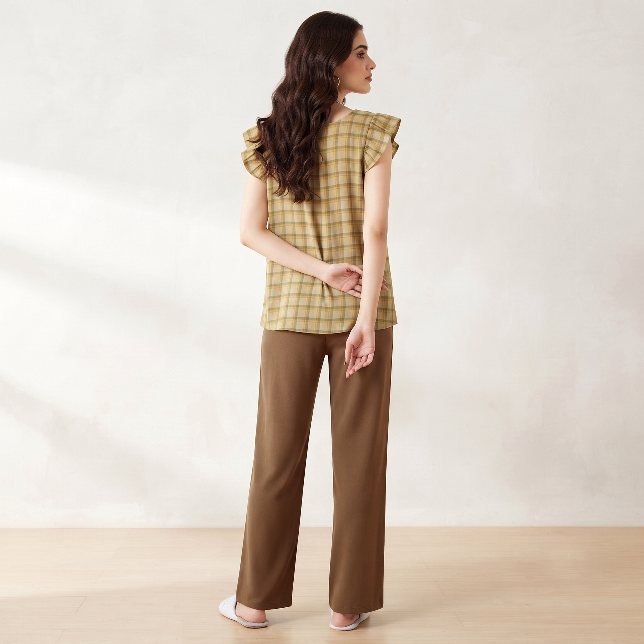 Willow Ruffle Padded Nightsuit - 3pc Set