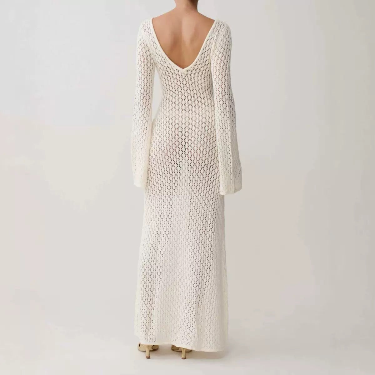 Sea Breeze Bell Sleeve Maxi Cover-Up Dress