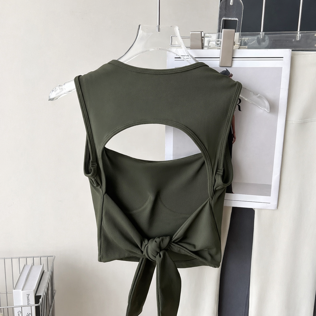 LuxeFit Tie-Back Built-in Bra Tops