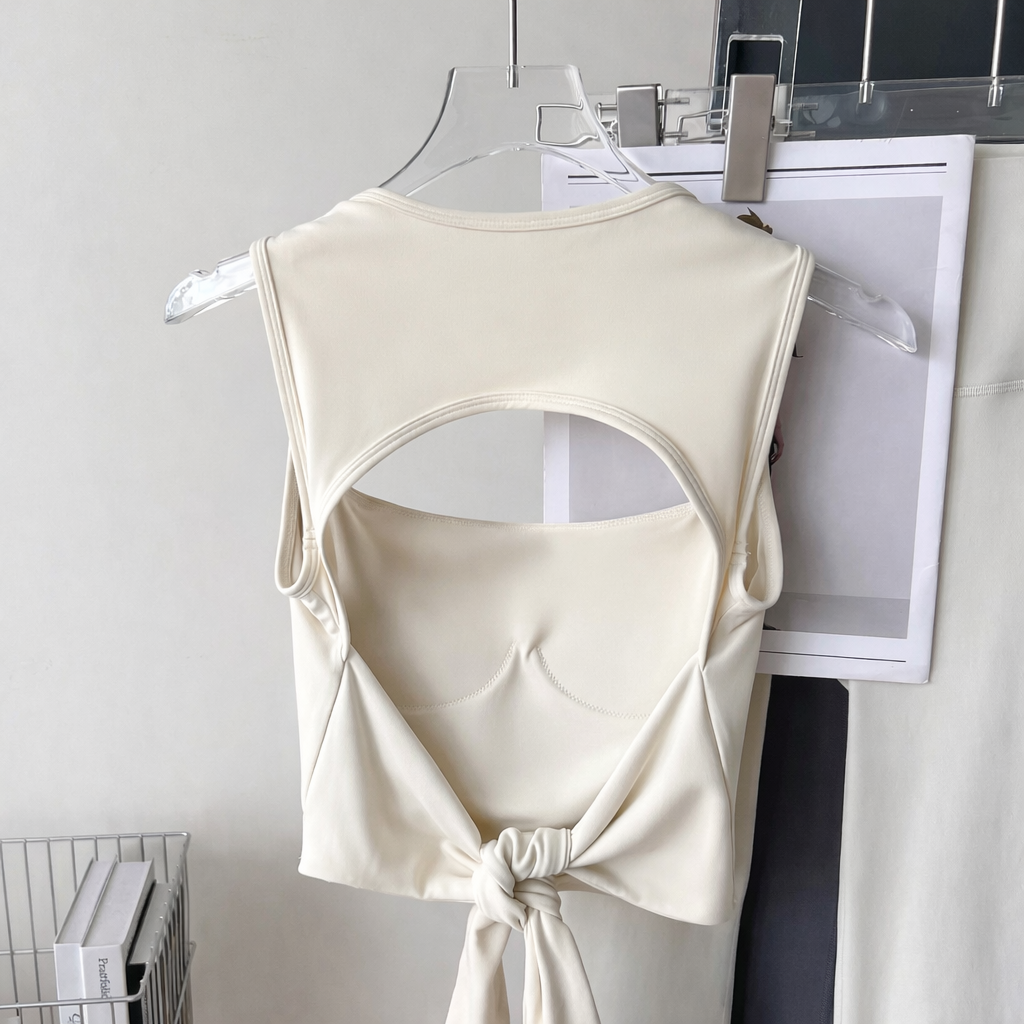 LuxeFit Tie-Back Built-in Bra Tops