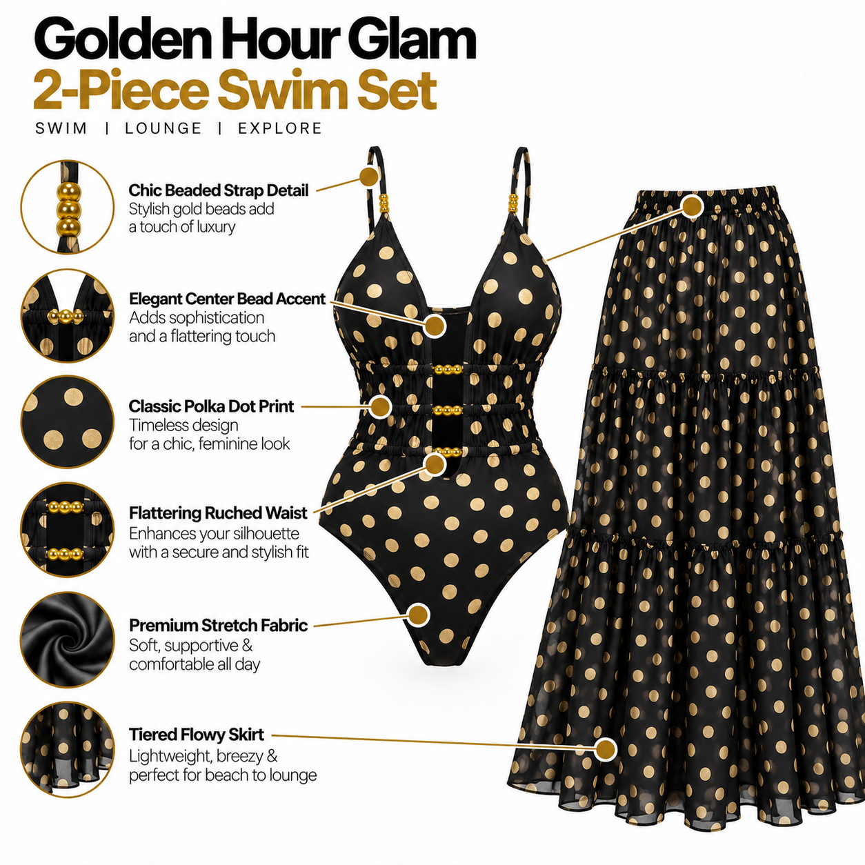 Chandni Raat - Monokini & Skirt Set