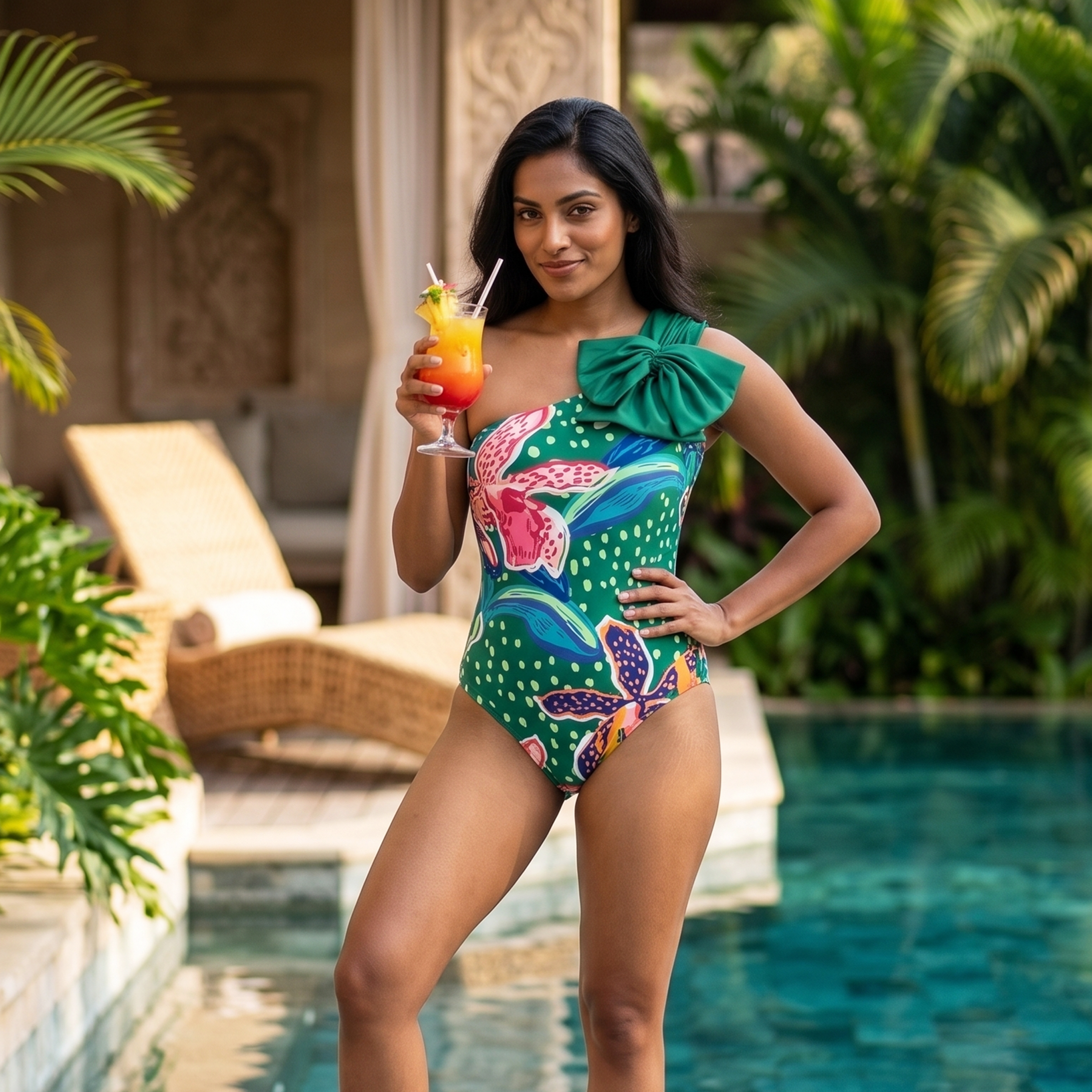 Paradise Pop Monokini And Sarong Set