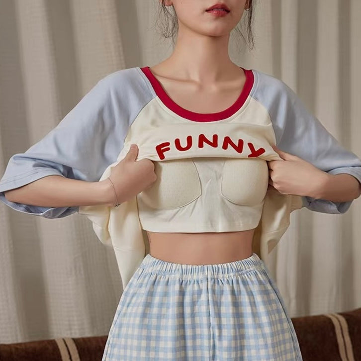 Bichon Summer Checks Padded Nightsuit Set