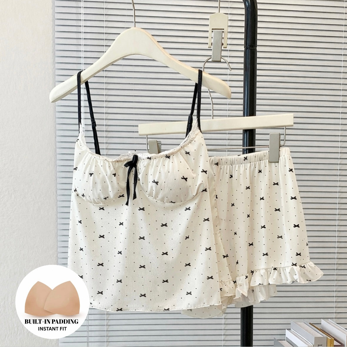 Petals & Ribbon Padded Nightsuit Set