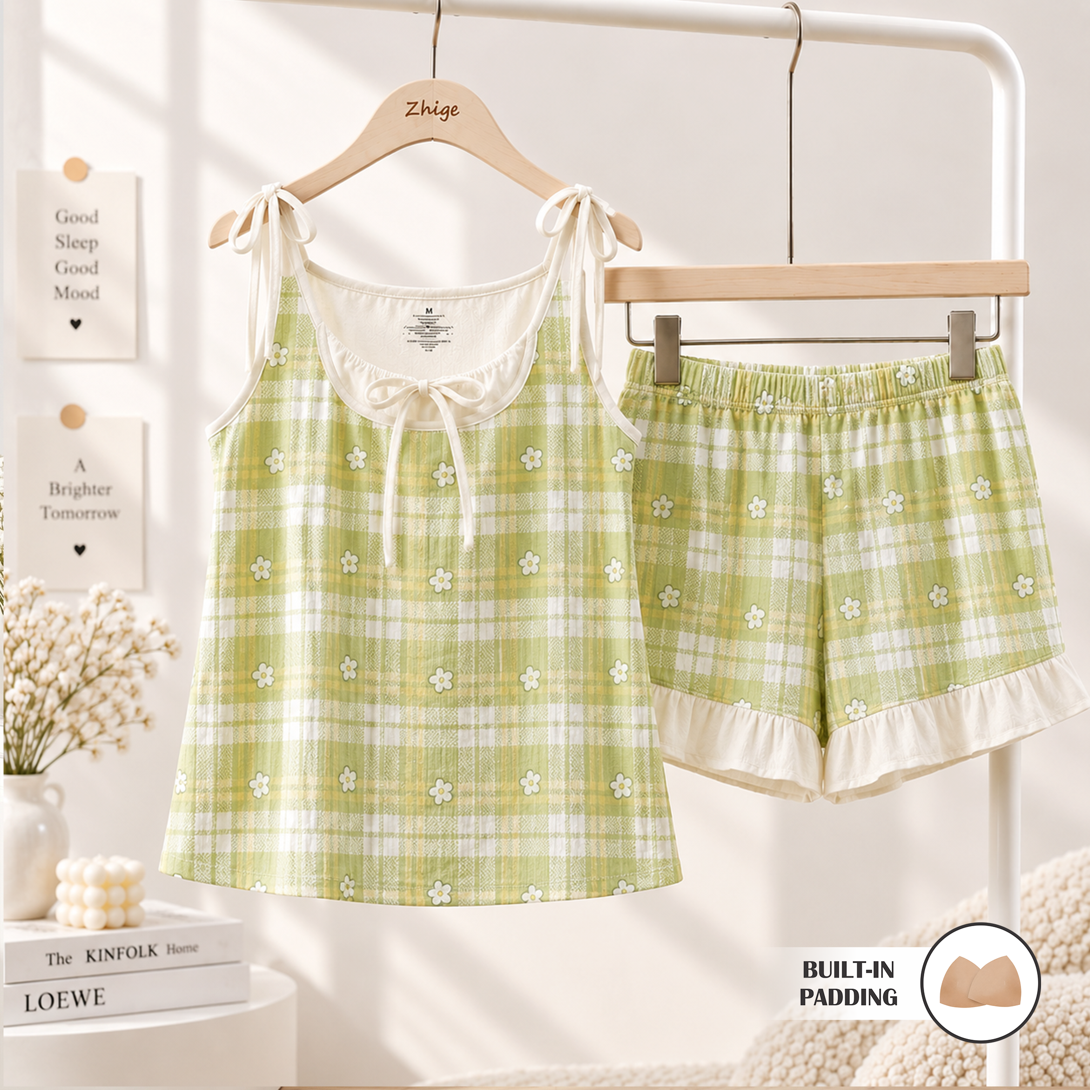 Avocado Daisy Padded Nightsuit Set
