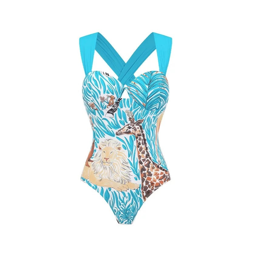 Aqua Safari Monokini With Skirt Set