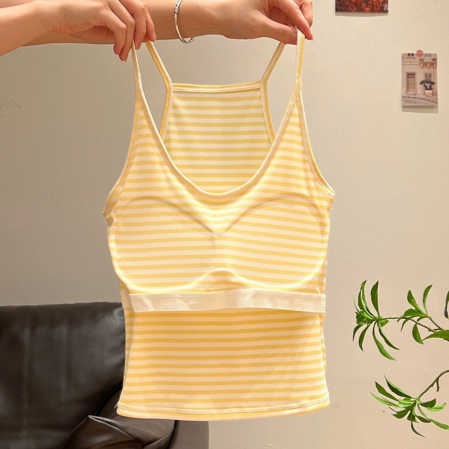 Classic Striped Built-in Bra Top
