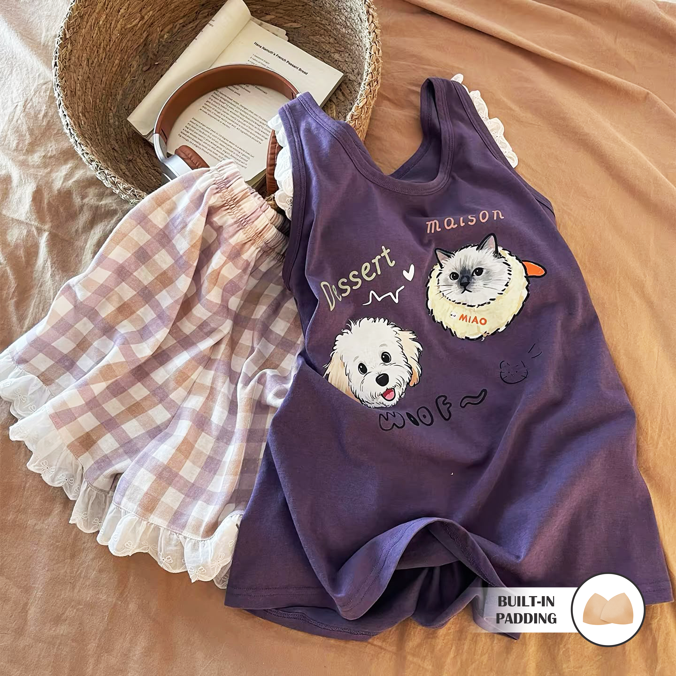 Sweet Whiskers Padded Nightsuit Set