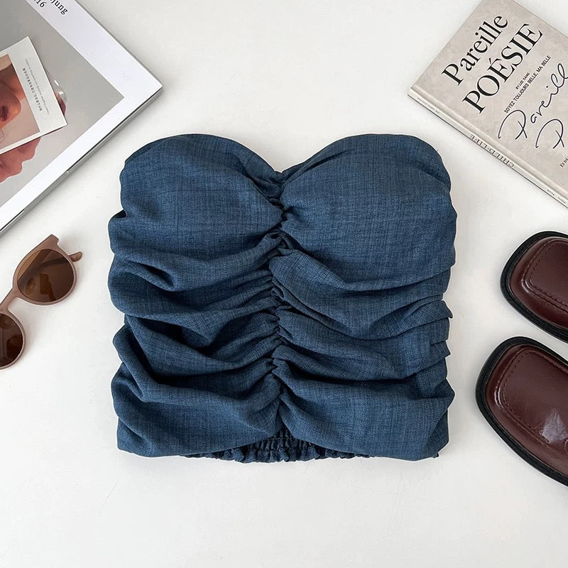 Socialite Ruched Built-In Bra Tube Top