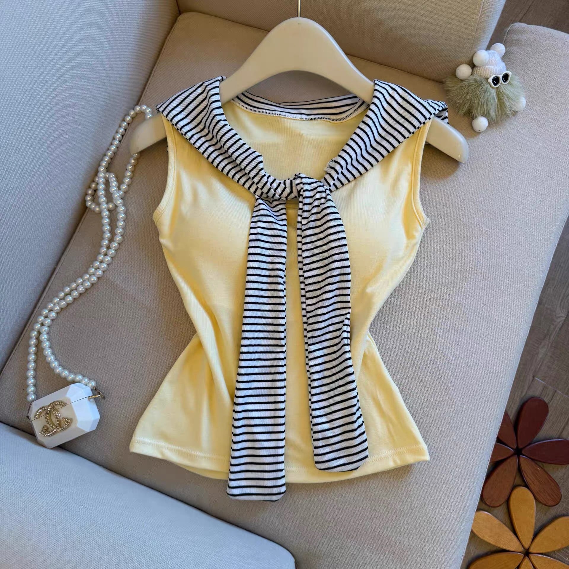 Sailor Chic Built-in Bra Top