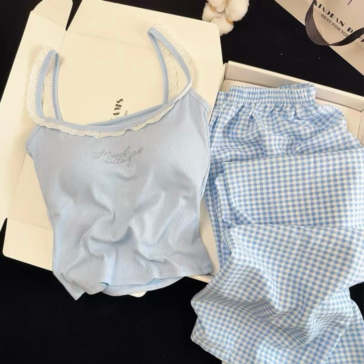 Soft Touch Gingham Padded Nightsuit Set