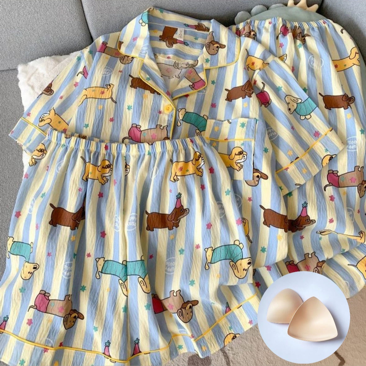 Little Pup Snooze Padded Nightsuit - 3pc Set