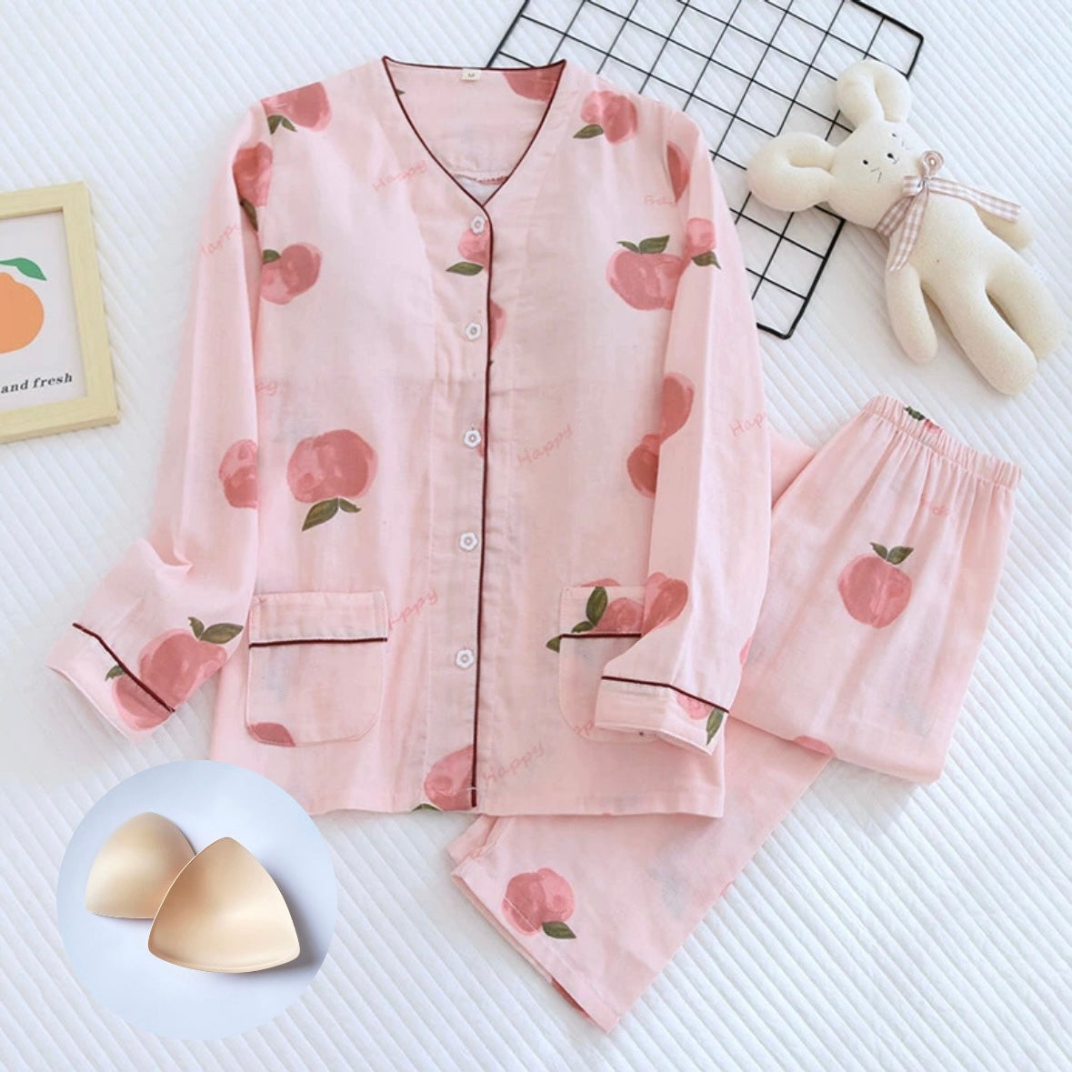 Blush Peach Padded Nightsuit Set