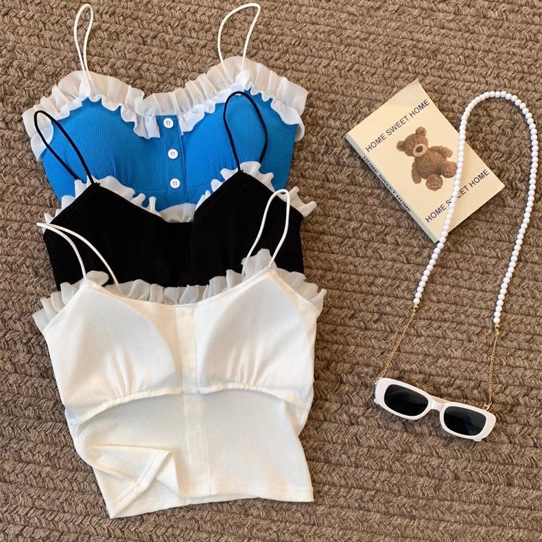 Balletcore Built-in Bra Frill Top