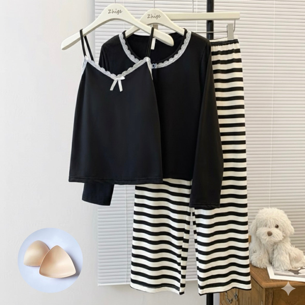 Urban Stripes Padded Nightsuit - 3pc Set