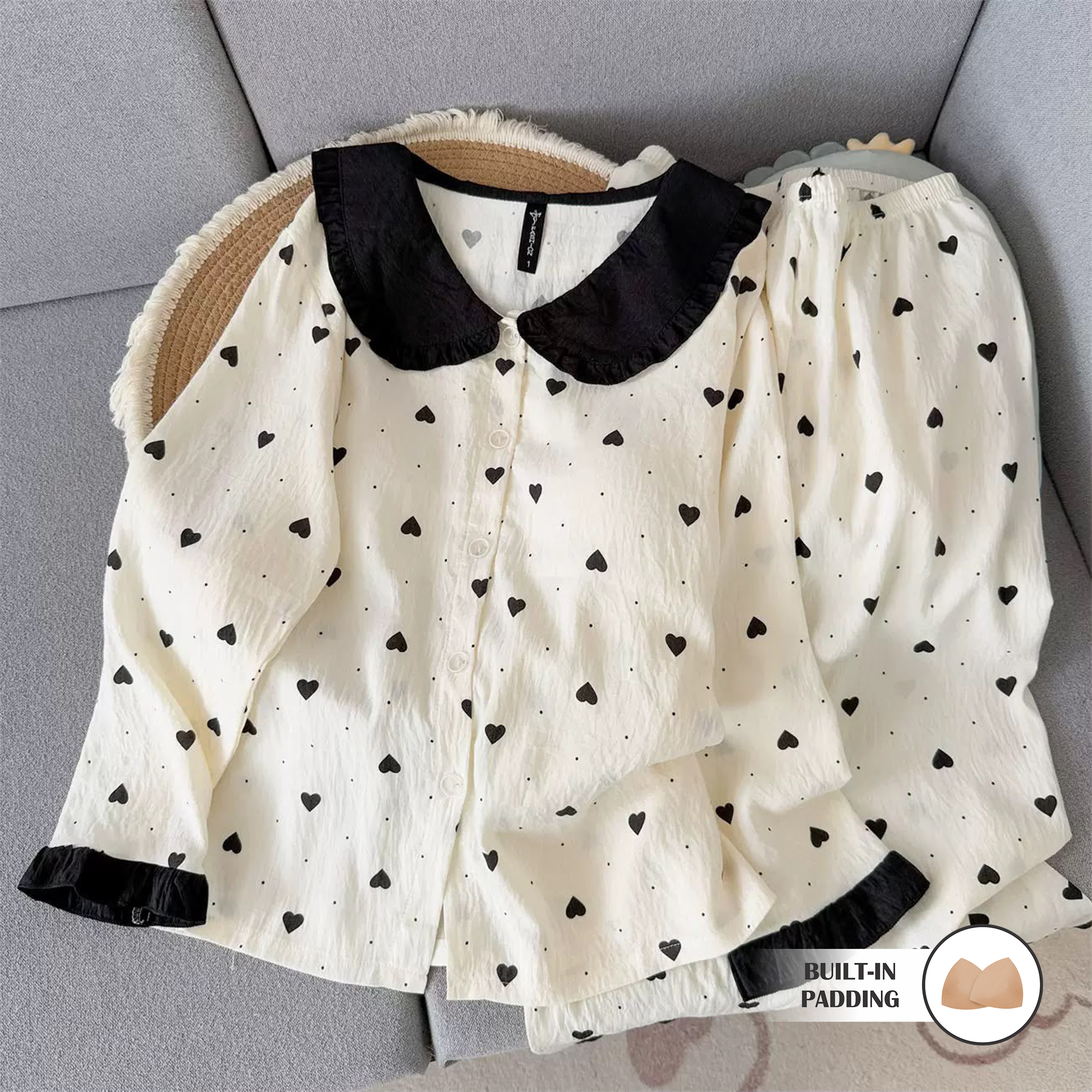 Milk & Hearts Padded Nightsuit Set