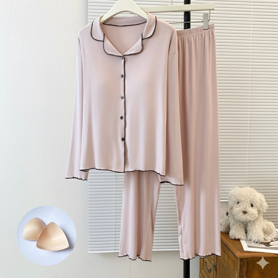 Roseate Glow Padded Nightsuit Set