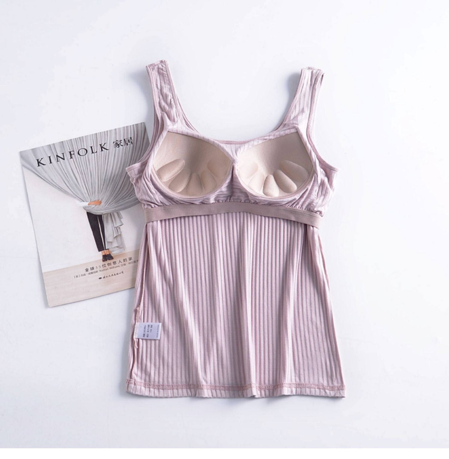 Celine Ribbed Padded Tank Top