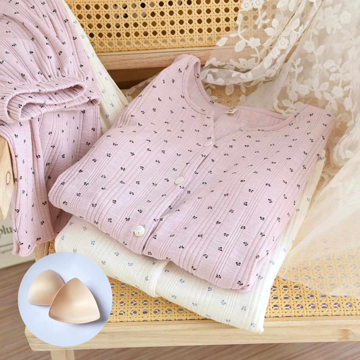 Mini Bow Padded Nightsuit Set