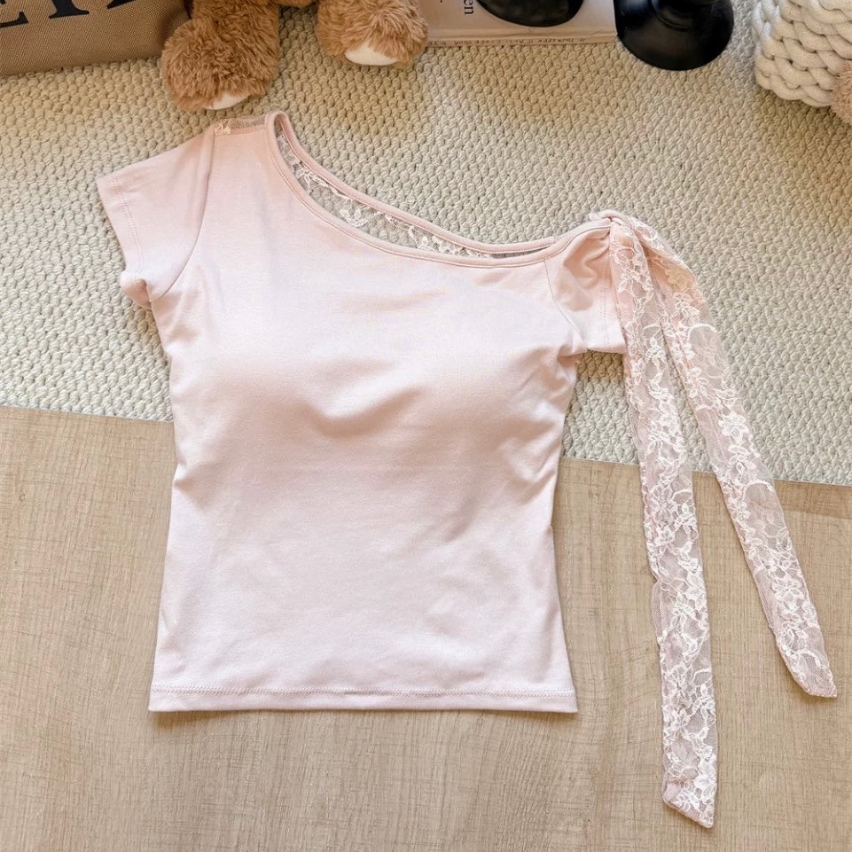 All-Over Lace Backless Built-in Bra Top