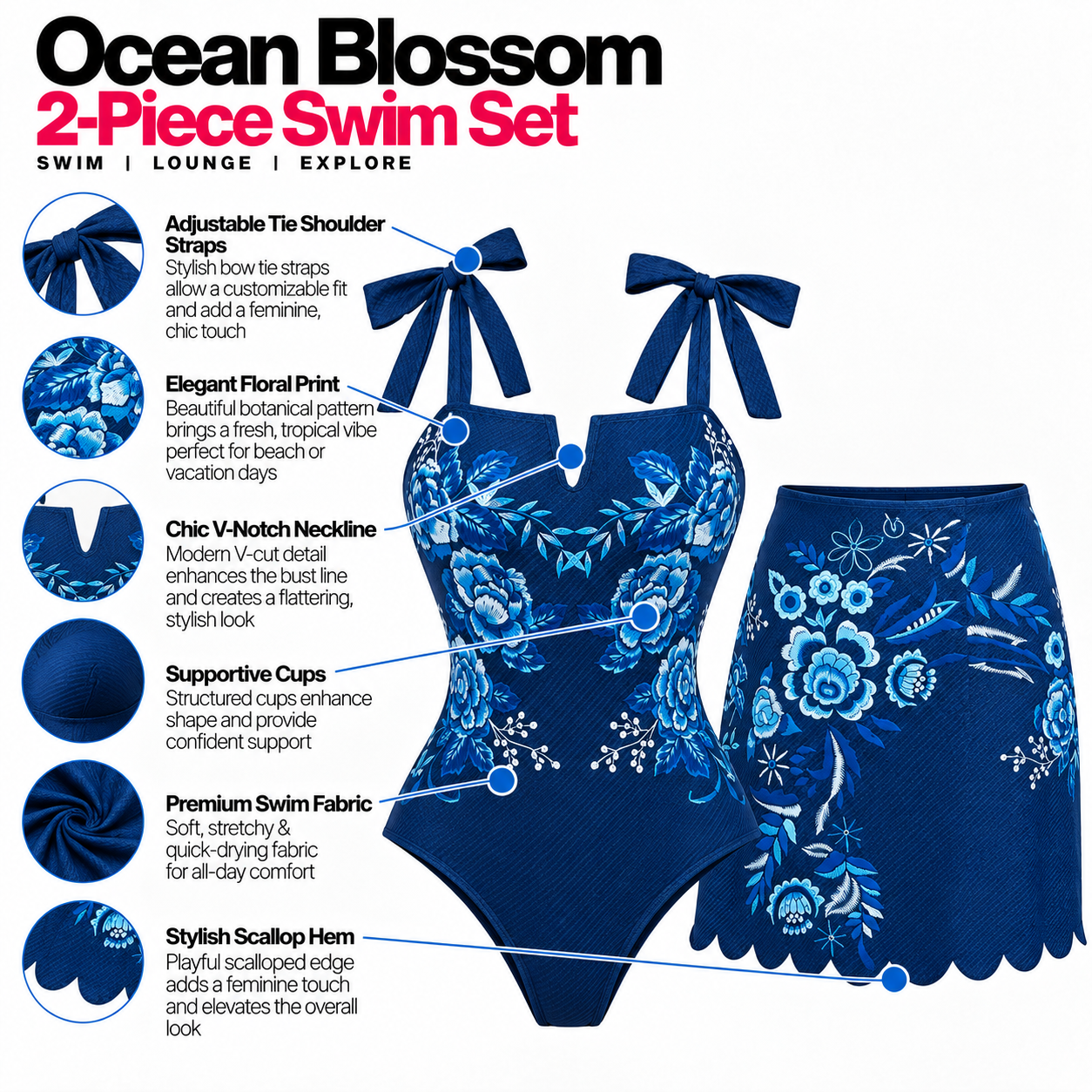 Capri Bloom Monokini & Skirt Set