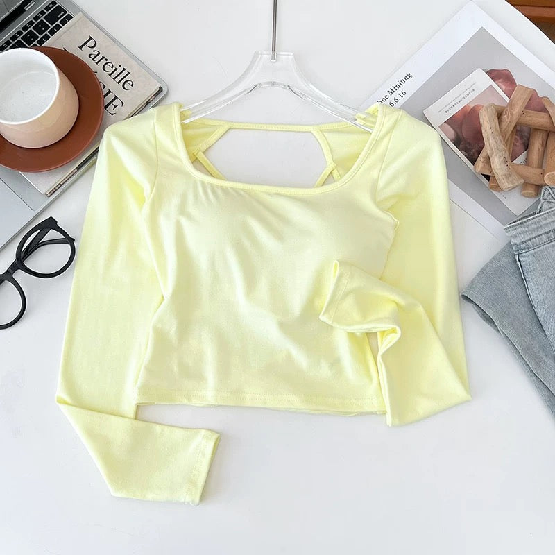 Flirty Fit Built-in Bra Full Sleeves Top