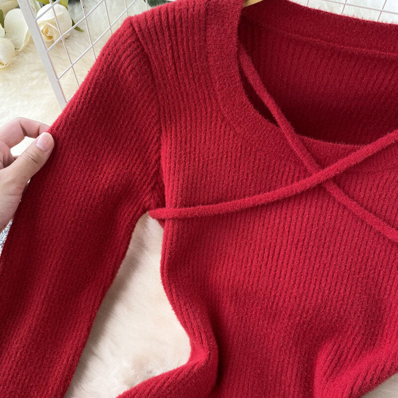 Evilato crisscross knitted bodycon dress