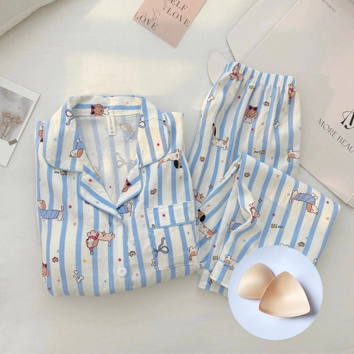 Blue Paw Paradise Padded Nightsuit Set