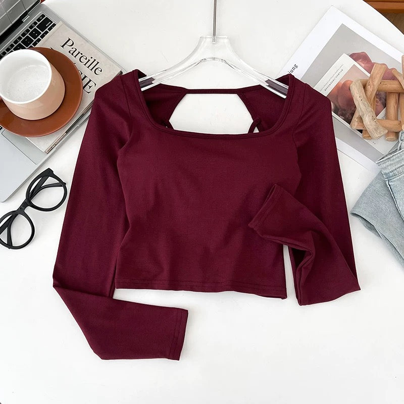 Flirty Fit Built-in Bra Full Sleeves Top