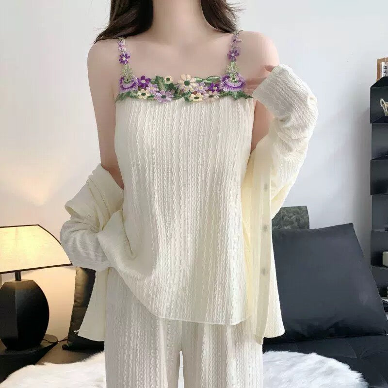 Secret Garden Padded Nightsuit- 3pcs Set