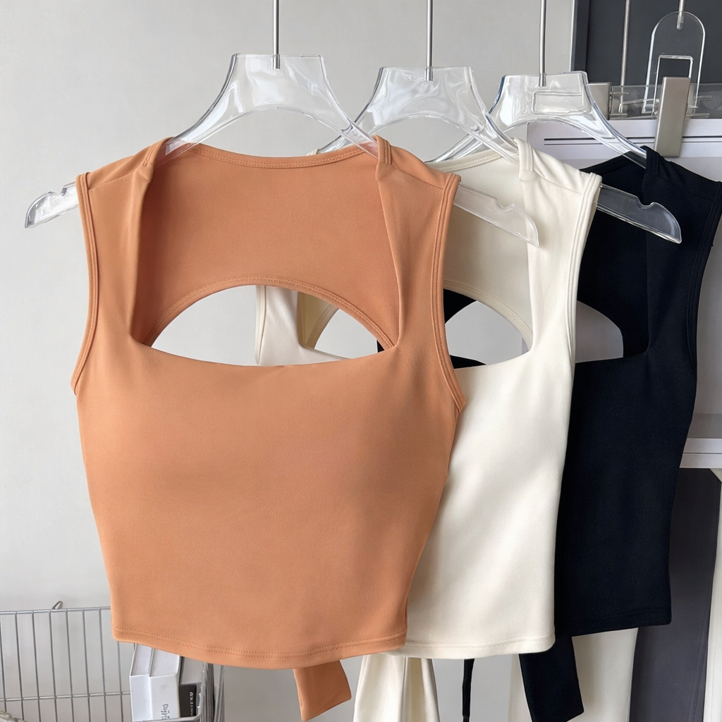 LuxeFit Tie-Back Built-in Bra Tops