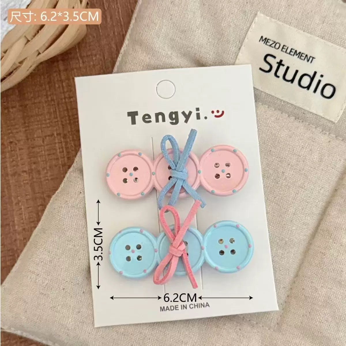 Button Babe Hair Clip - Set Of 3