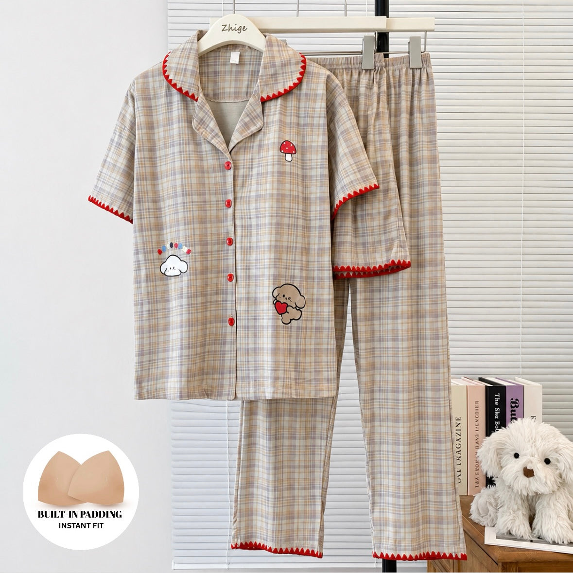 Mellow Mushroom Padded Nightsuit -3pcs Set