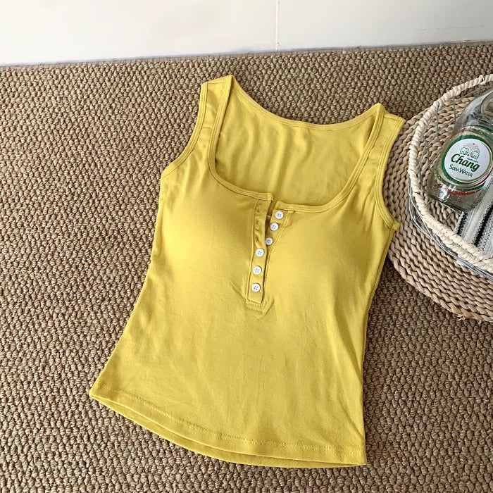 Retro Chic Built-in Bra Tank Top