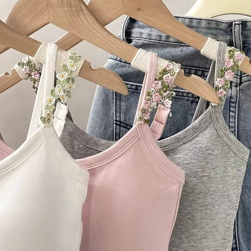 Floral Strap Built-In Bra Top