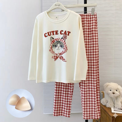 Checkmate Kitty Padded Nightsuit Set