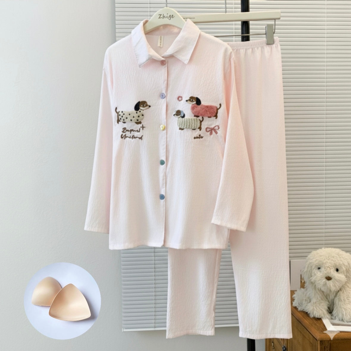 Blush Pup Padded Nightsuit Set