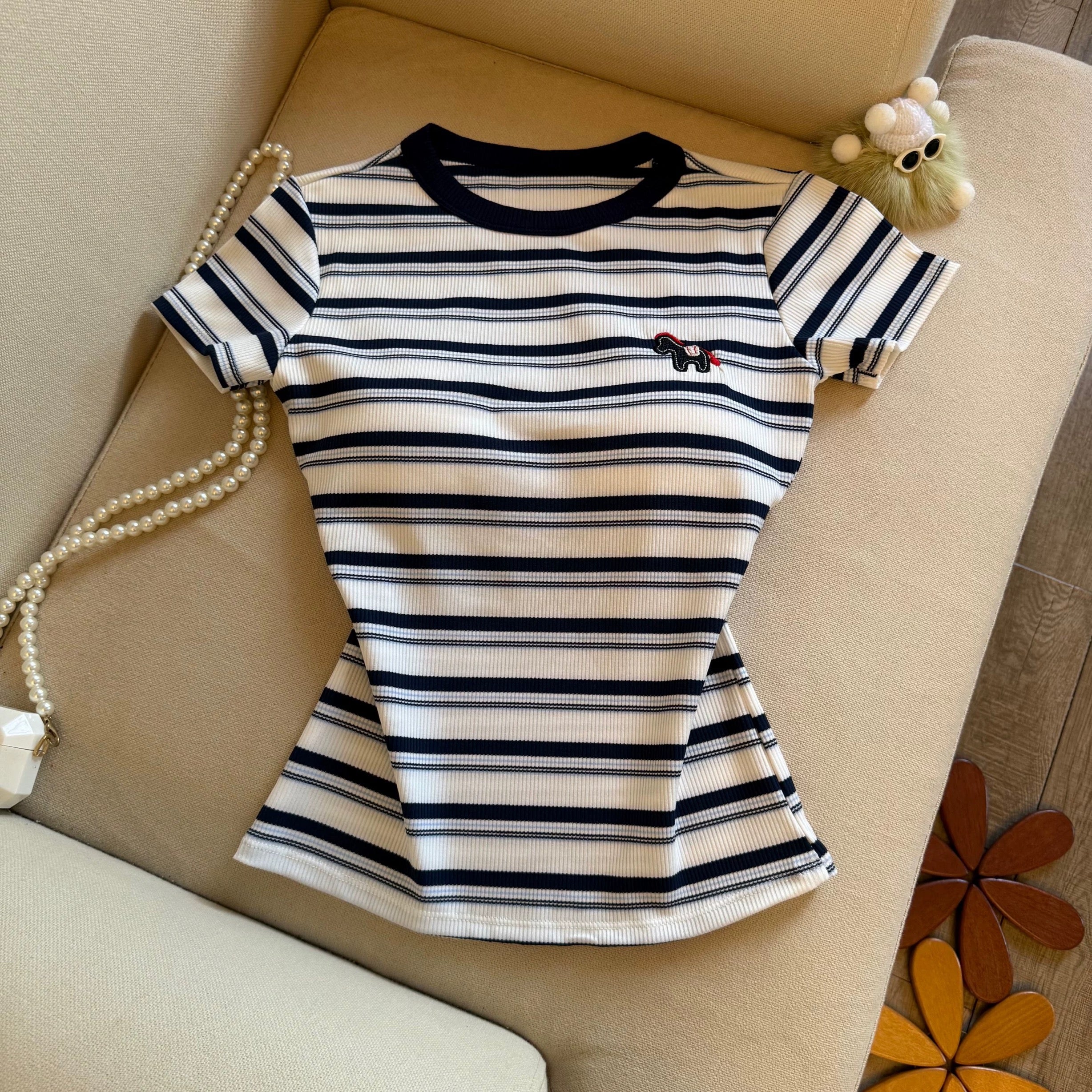 Milo Stripe Built-in Bra T-shirt
