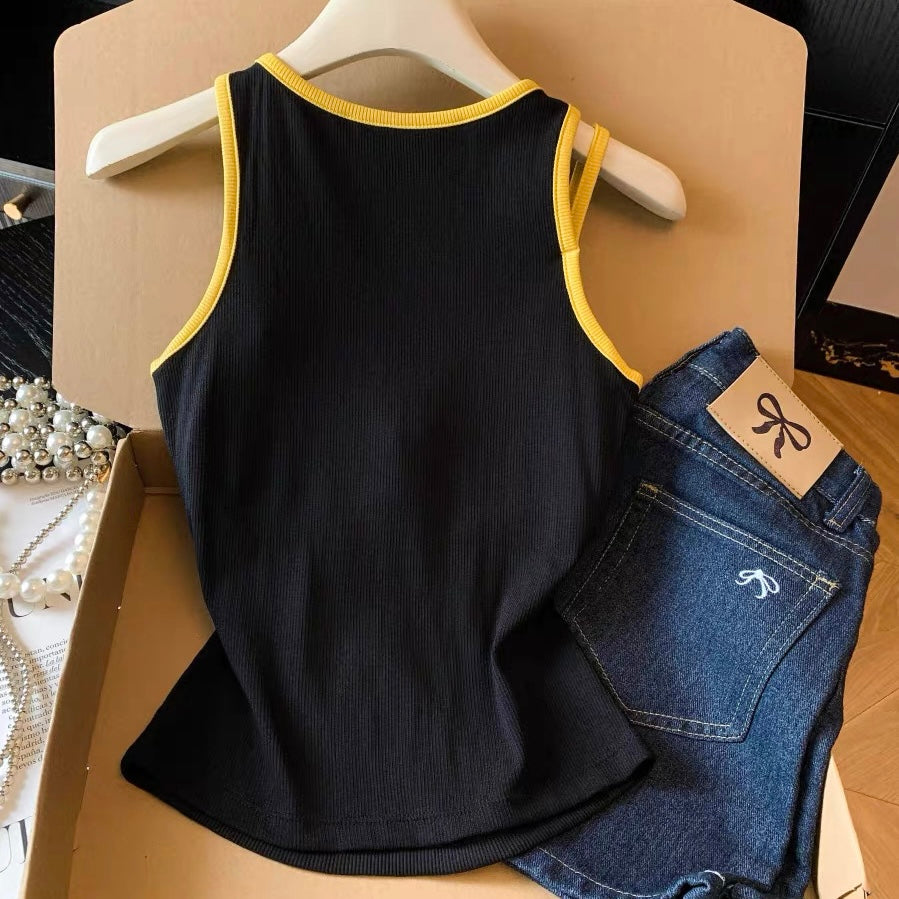 Twin Trim Built-in Bra Top