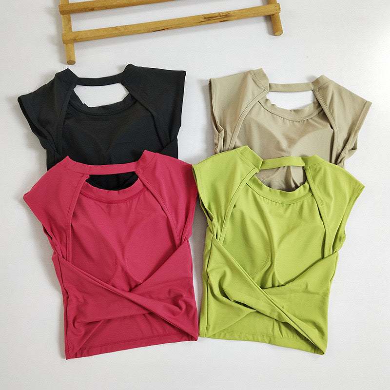 Zoe Back Twist Built-In Bra Top