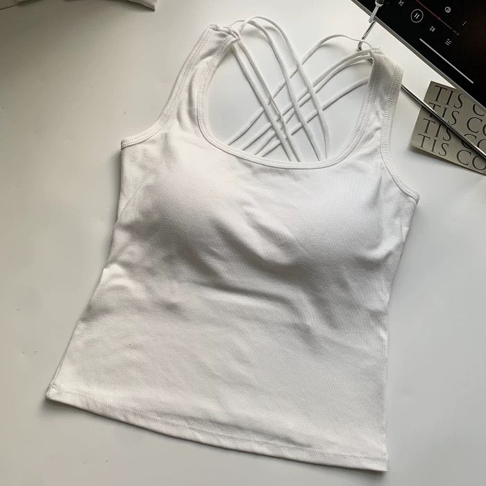 Infinity Strap Built-In Bra Tank Top