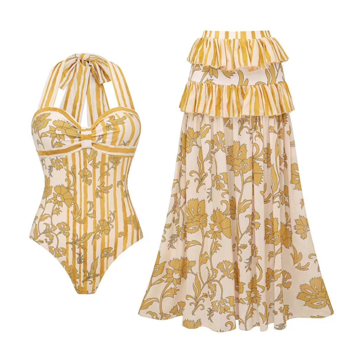 Marigold Muse Monokini & Skirt Set