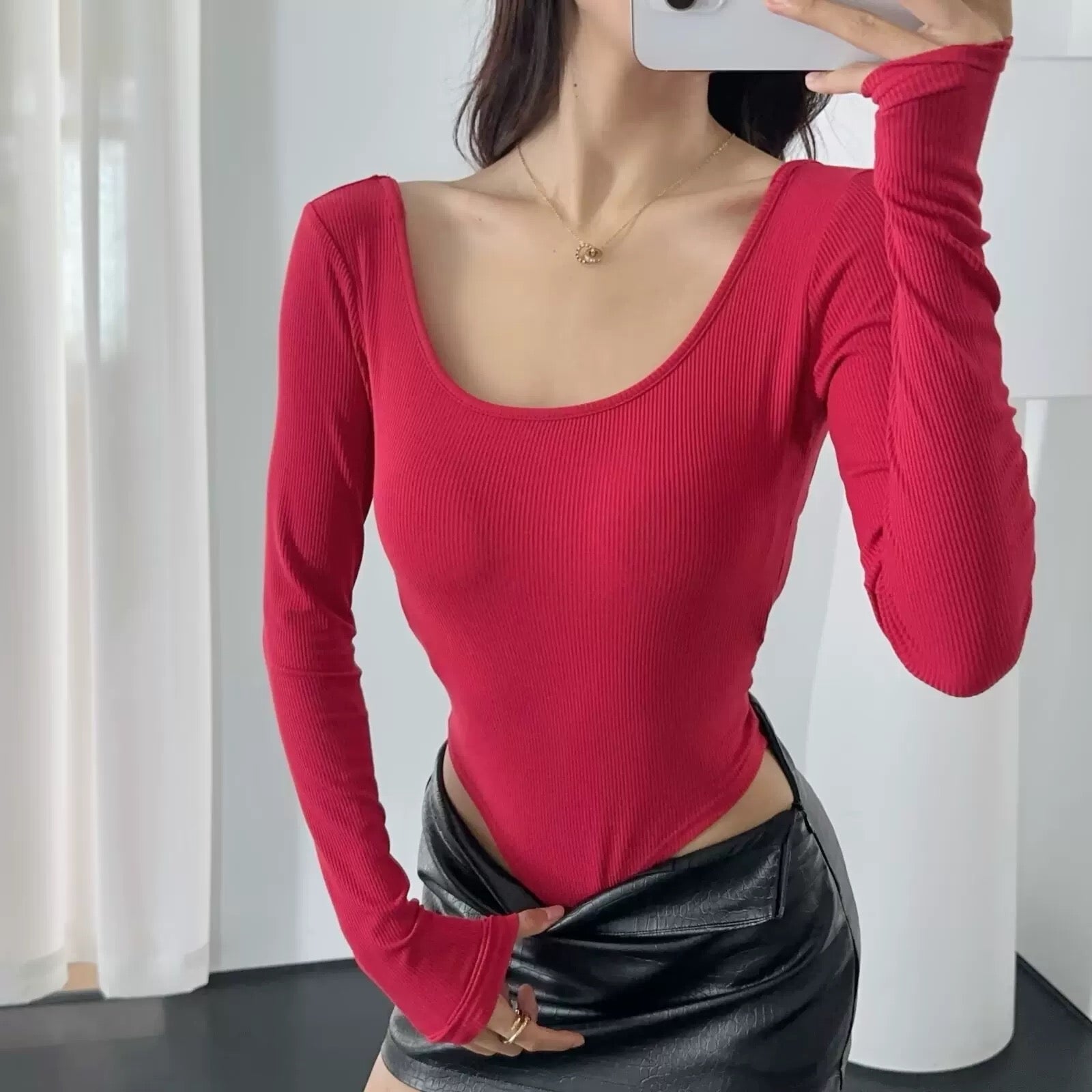 Athens Full Sleeves Built-In Bra Bodysuit