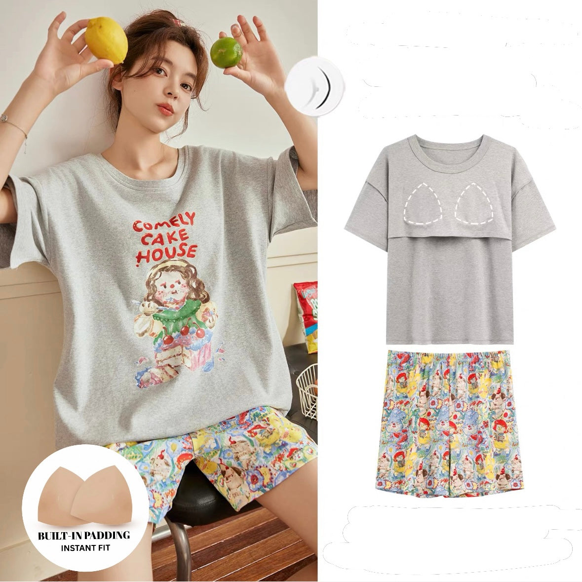 Comely Cake House Padded Nightsuit Set