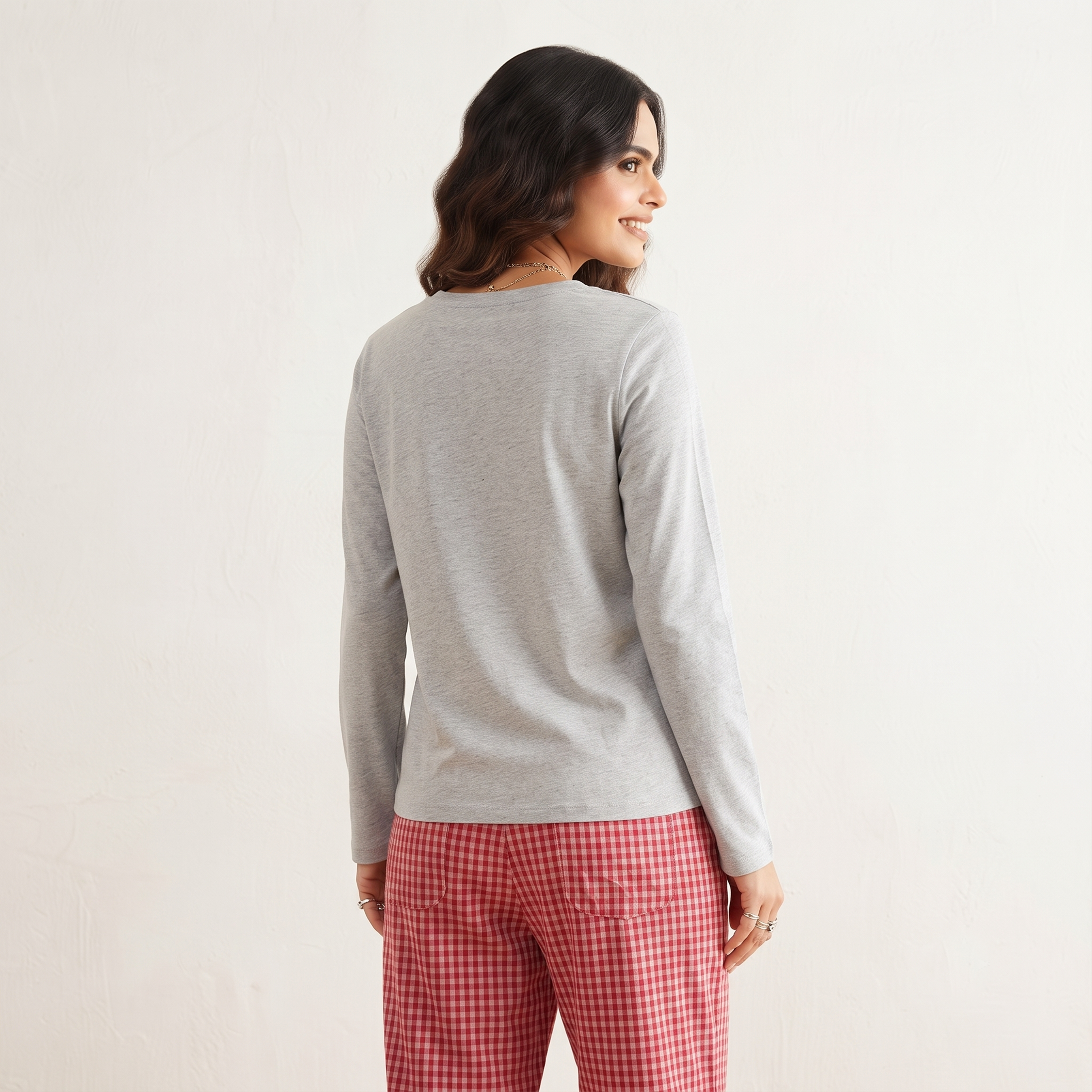 Cranberry Checks Padded Nightsuit Set