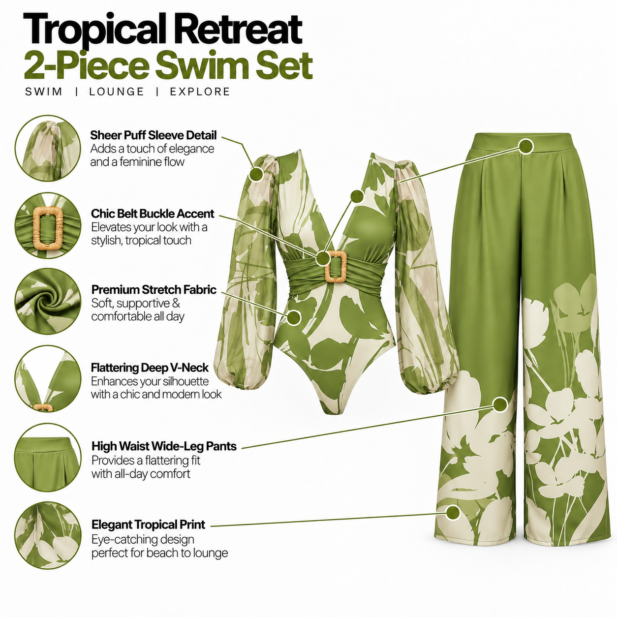 Matcha - Monokini & Pant Set