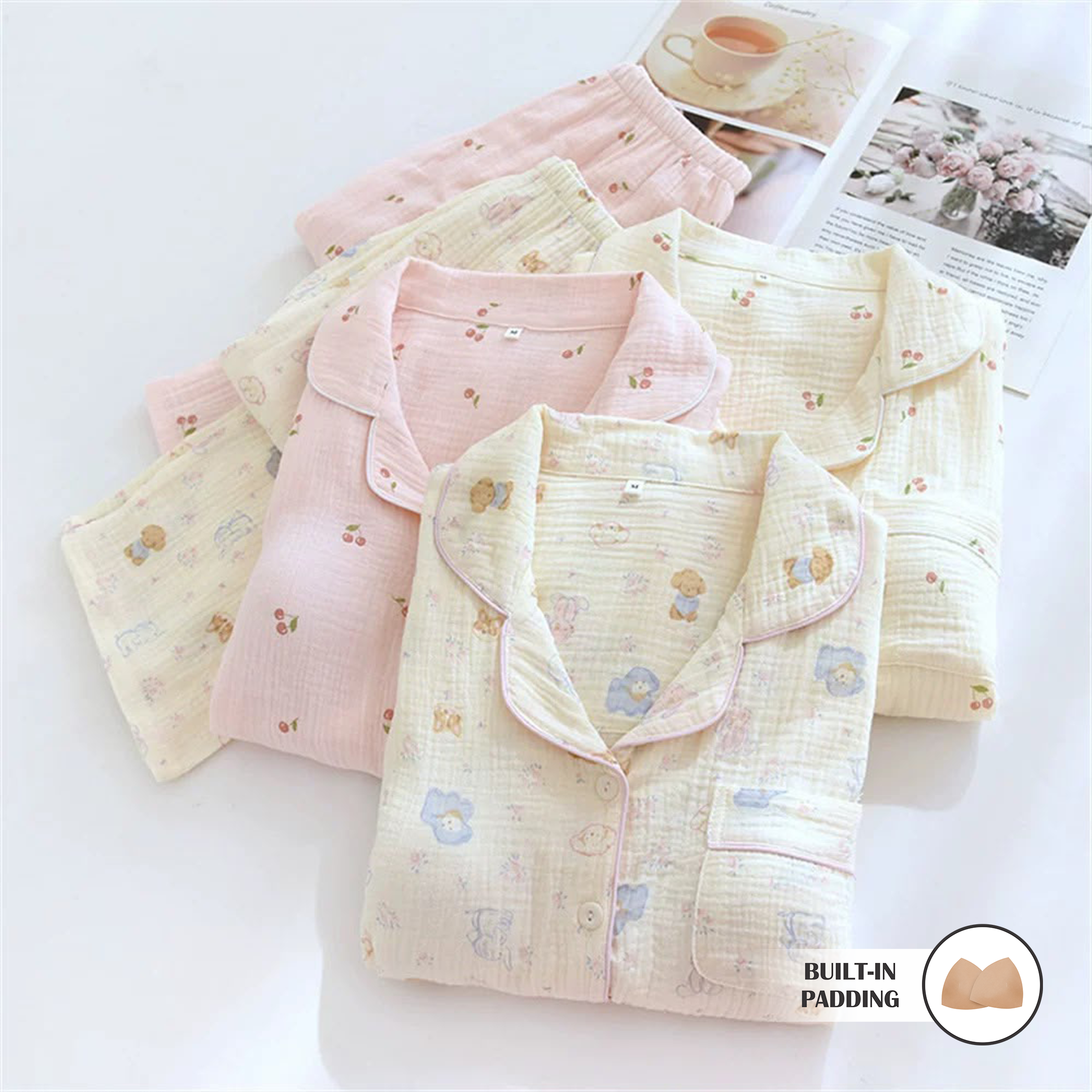 Blush & Butter Padded Nightsuit set