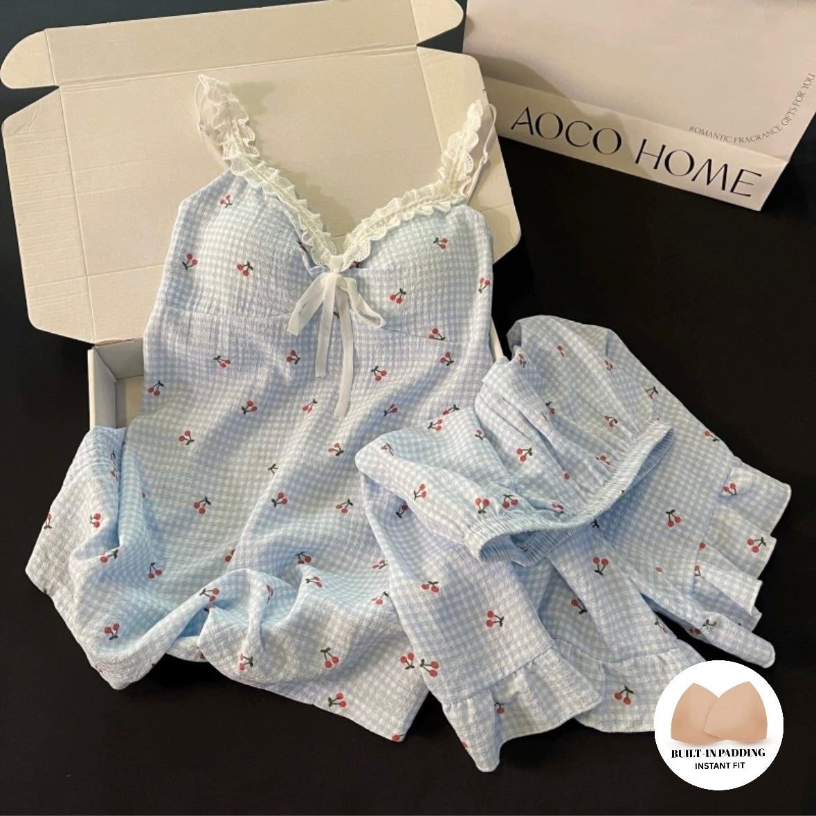 Cherry Milkshake Padded Nightsuit Set
